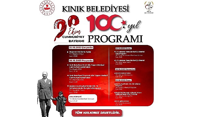 Kınık’ta Cumhuriyet’in 100’üncü yılı 5 gün kutlanacak