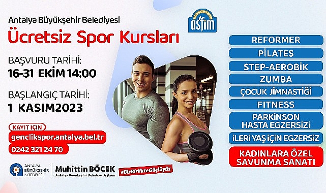 Sağlıklı ömür için haydi ASFİM spor kurslarına kayıtlar başladı