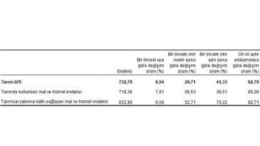 Ziraî girdi fiyat endeksi (Tarım-GFE) yıllık yüzde 41,33, aylık yüzde 6,94 arttı