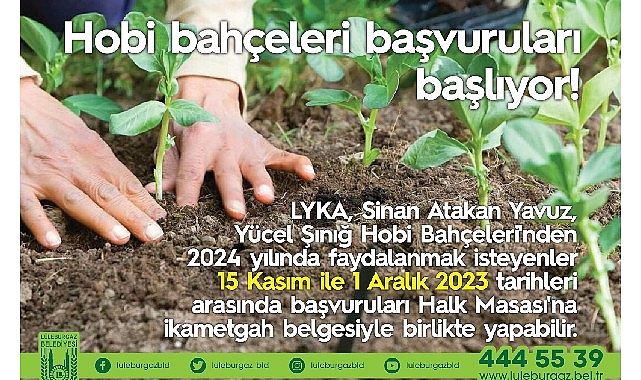 Hobi bahçeleri müracaatları başlıyor!