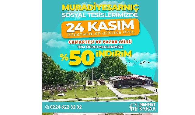 Muradiyesarnıç toplumsal tesisleri’nden öğretmenlere özel %50 indirim