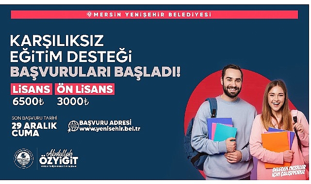 Yenişehir Belediyesinin karşılıksız eğitim dayanağı müracaatları başladı