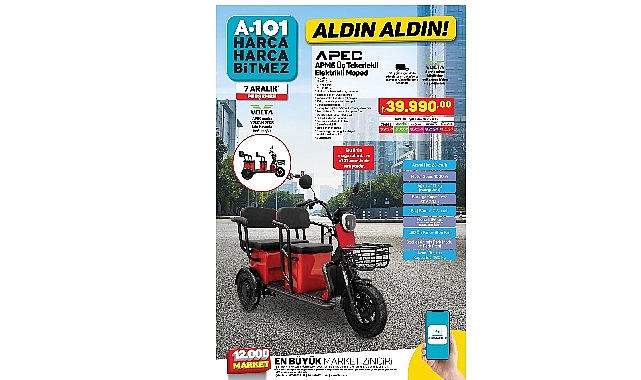 7 Aralık Günü A101’den Tüketicilere Elektrikli Moped Sürprizi