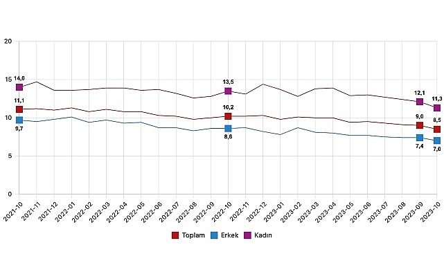 İşgücü İstatistikleri, Ekim 2023