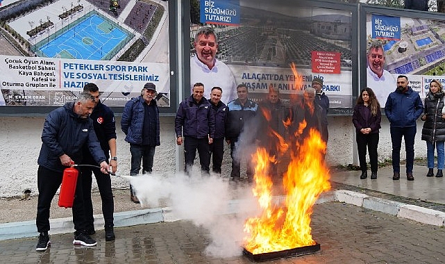 İzmir İtfaiyesi’nden Zabıta işçisine yangın güvenlik eğitimi verildi