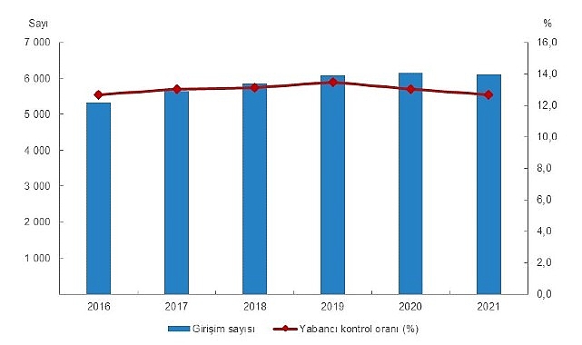 Yabancı Denetimli Teşebbüs İstatistikleri, 2021