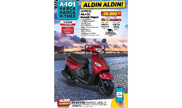 11 Ocak Günü A101’de Akaryakıtlı Moped Satışa Sunuluyor