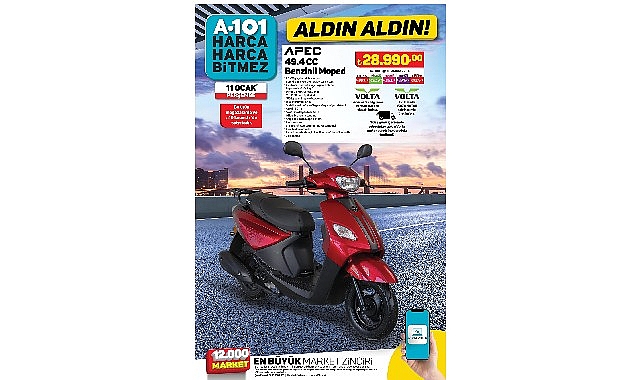 11 Ocak Günü A101’de Akaryakıtlı Moped Satışa Sunuluyor