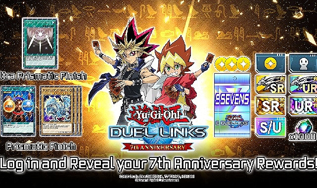 Yu-Gi-Oh DUEL LINKS, 7. yılını mücevherler, paketler, ikonik kartlar üzere bir dizi fiyatsız mükafatla kutluyor