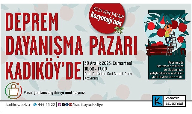 Zelzele dayanışma pazarı 30 aralık kadıköy kozyatağı’nda