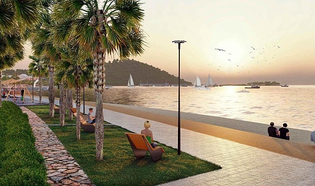 Aydın Büyükşehir Belediyesi, Kuşadası merkezde 2 bin 500 metrelik uzunluğundaki kıyı şeridinde düzenleme yapmaya başladı
