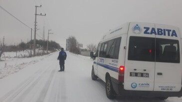 Canik’te Kar Yağışına Anında Müdahale