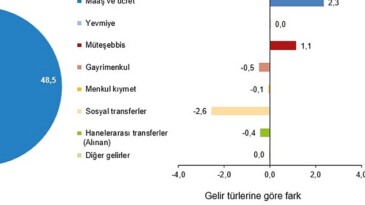 En yüksek gelir kümesinin toplam gelirden aldığı hisse %49,8 oldu