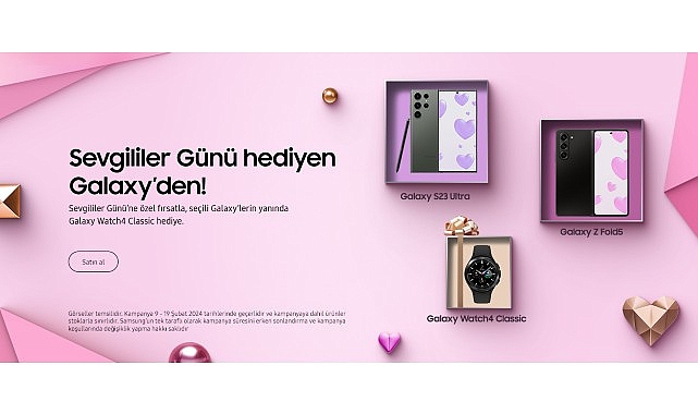 Samsung’dan Sevgililer Günü Devrine Özel Kampanya: Galaxy Ailesinden Seçili Telefonları Alanlara, Galaxy Watch4 Classic Hediye!