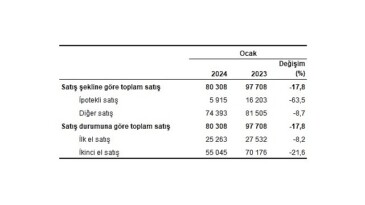 TÜİK: Türkiye genelinde Ocak ayında 80 bin 308 konut satıldı