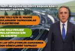 AK Parti Belediye Lider Adayı Dr. Mehmet Savran Çevre Yolu İçin 18. Husus uygulamasını Yapmayanlar Bizi Eleştiriyor