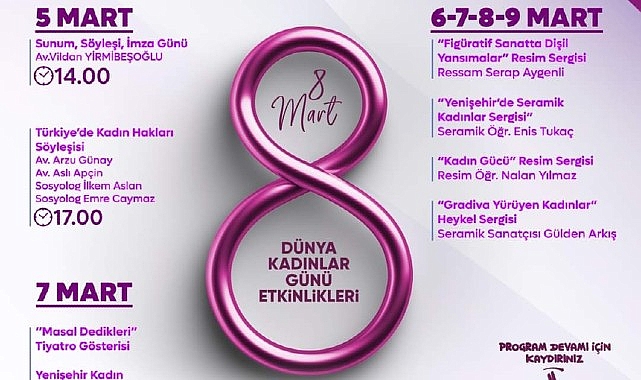 Yenişehir Belediyesinin 5 gün sürecek 8 Mart aktiflikleri başlıyor