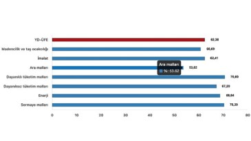 Yurt Dışı Üretici Fiyat Endeksi (YD-ÜFE) yıllık %62,38 arttı, aylık %2,38 arttı