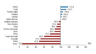 Tüik: Bitkisel eserlerde en yüksek yeterlilik derecesi %683,5 ile fındıkta gerçekleşti