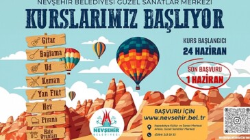 Nevşehir’de çocuk ve gençleri sanatla buluşturan Nevşehir Belediyesi Hoş Sanatlar Merkezi’nde açılacak olan yaz periyodu kursları için kayıtlar başladı