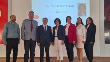 Ödemiş Sağlık Bilimleri Fakültesinde Öğr. Gör. Okan için merasimle merasimi yapıldı