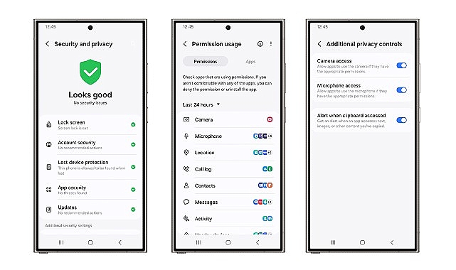 Samsung Galaxy’nin Güvenlik ve Saklılık Panosu sayesinde ferdî bilgilerin denetimi büsbütün kullanıcının elinde