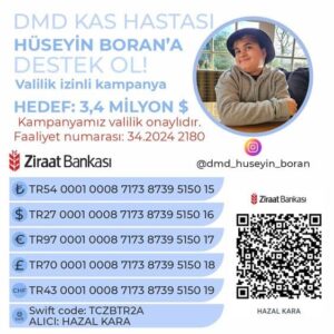 DMD hastası Hüseyin Boran çul hesap numaraları