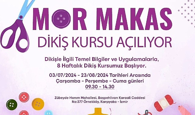 Bayanlar Mor Makas ile dikiş öğrenecek