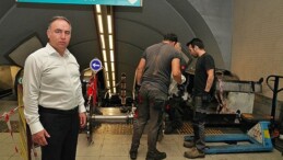 Metronun yürüyen merdivenlerinde geniş kapsamlı bakım çalışması