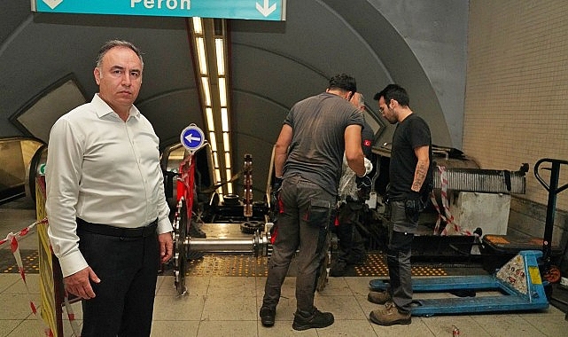 Metronun yürüyen merdivenlerinde geniş kapsamlı bakım çalışması