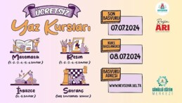 Nevşehir Belediyesi İstekli Eğitim Merkezi’nde öğrencilere yönelik açılacak olan fiyatsız yaz periyodu kursları için kayıtlar başladı