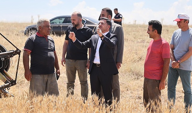 Nevşehir Belediyesi, mülkiyeti kendisine ilişkin olan topraklardan birinci buğday hasadını gerçekleştirdi