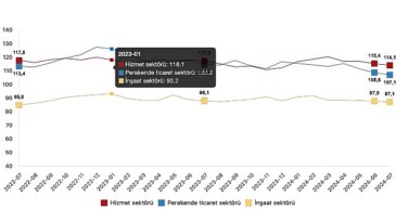 Tüik: İtimat endeksi hizmet bölümünde %1,1 azaldı, perakende ticaret bölümünde %1,5 azaldı, inşaat dalında %0,9 azaldı