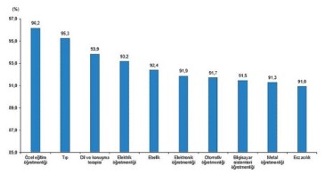 Tüik: Lisans mezunlarında kayıtlı istihdam oranı 2023 yılında %75,6 olarak gerçekleşti