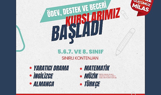 Milas Belediyesi eğitim alanındaki hizmetlerine devam ediyor. Yeni eğitim-öğretim yılının başlamasına sayılı günler kala Milas Belediyesi de eğitim alanında sürdürdüğü çalışmalara sürat verdi.