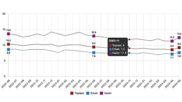 Tüik: Mevsim tesirinden arındırılmış işsizlik oranı %9,2 düzeyinde gerçekleşti