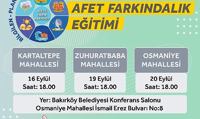 Bakırköy Belediyesi’nden Afet Farkındalık Eğitimi