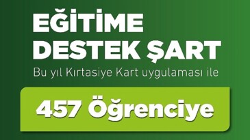 Efes Selçuk’ta ders zili çaldı, kırtasiye kartı öğrencilerle buluştu.