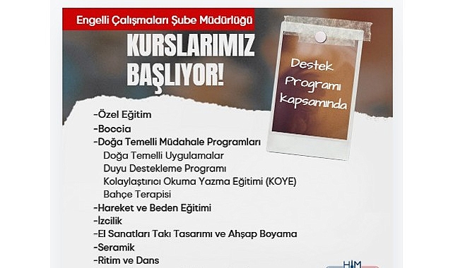 Engelli yurttaşlar için kurs devri başlıyor