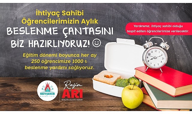 Nevşehir Belediyesi’nden öğrencilere aylık bin TL beslenme dayanağı