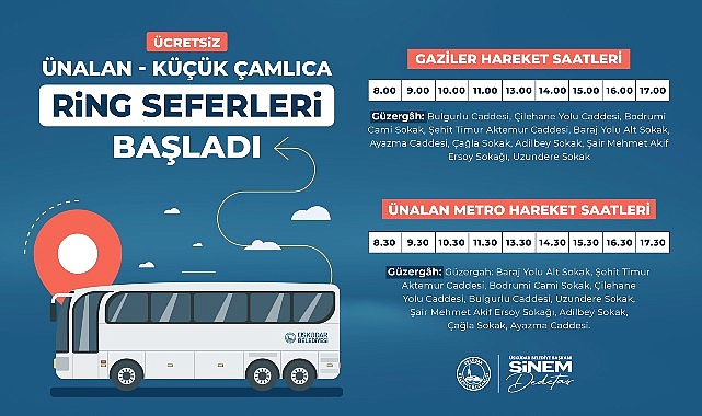 Üsküdar Belediyesi, Ünalan ve Küçük Çamlıca mahalleleri ortasında ulaşım kolaylığı sağlamak maksadıyla yeni bir ring sınırında seferleri başlattı