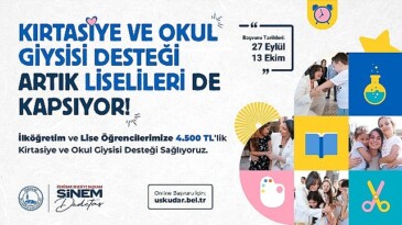 Üsküdar Belediyesi’nin ilköğretim ve lise öğrencilerine kırtasiye ve okul giysisi dayanağı sürüyor.