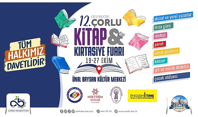 12. Çorlu Kitap ve Kırtasiye Fuarı Kapılarını Açıyor