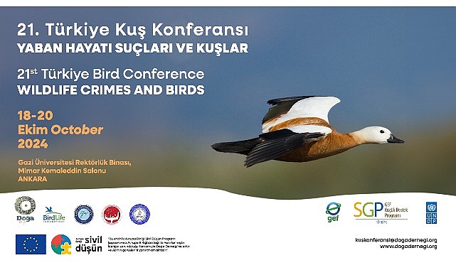21. Türkiye Kuş Konferansı 18-20 Ekim 2024’te Yaban Hayatı Hataları ve Kuşlar temasıyla Ankara’da.