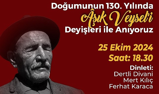 Aşık Veysel 130. Doğum Gününde Çankaya’da Anılacak