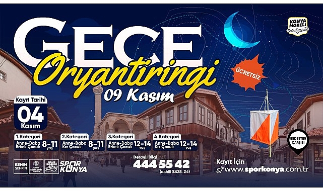 Konya Büyükşehir’den Aileler İçin “Gece Oryantiringi” Aktifliği