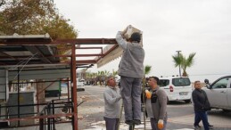 Akçay kordonda etraf düzenlemeleri
