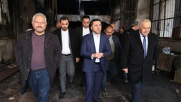 Lider Arı’dan işyeri yanan esnafa ‘geçmiş olsun’ ziyareti