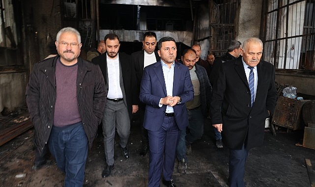 Lider Arı’dan işyeri yanan esnafa ‘geçmiş olsun’ ziyareti