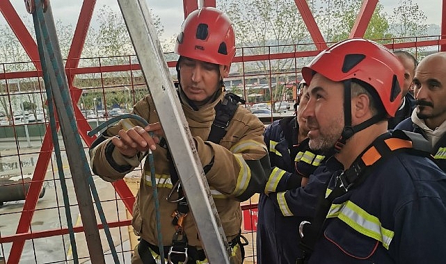 MİMAŞ çalışanına İtfaiyeden eğitim
